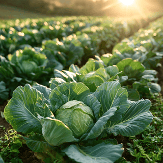 A close photo of a Cabbage