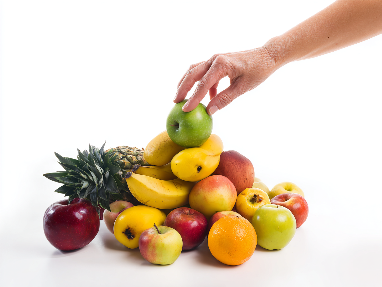 A close photo of a basket of fruits and vegetables