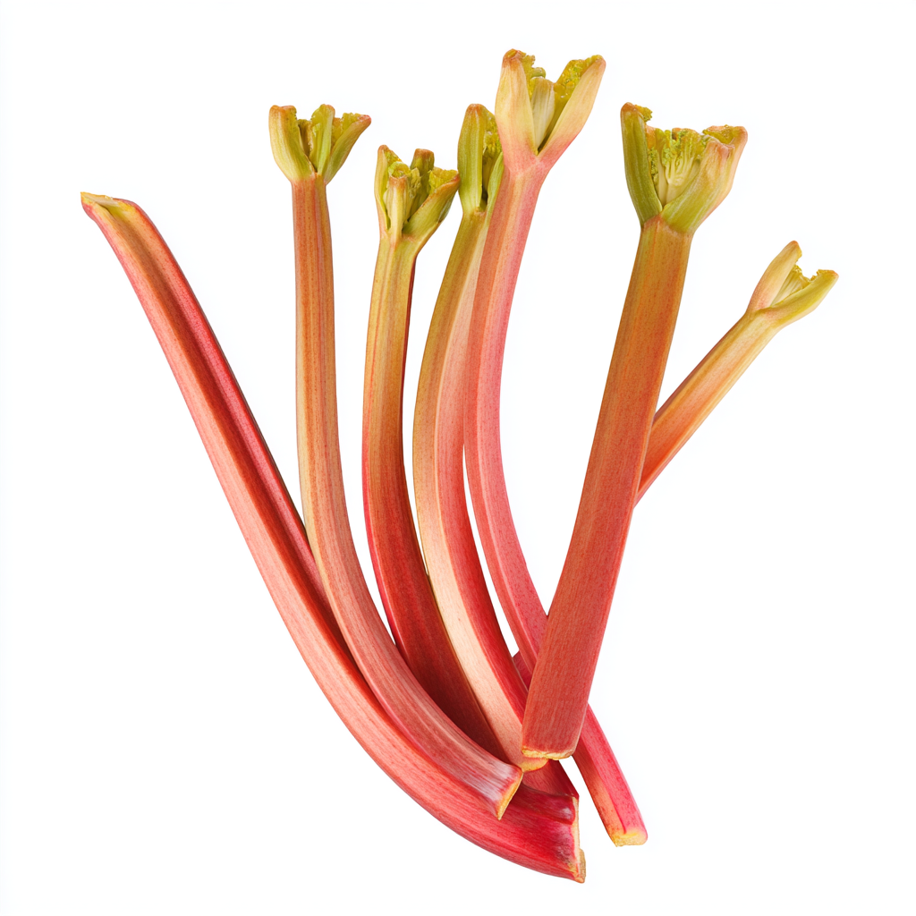 Perfectly ripe rhubarb stalks